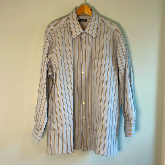 errepi veste Other - Errepi Veste Italian made men’s size 17 34/35 blue striped button dress shirt